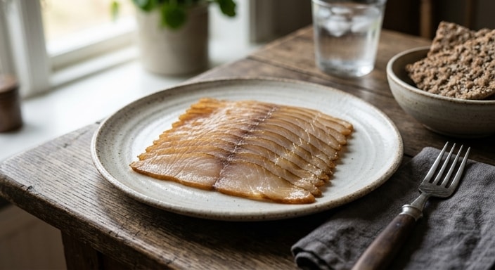 Rökt Gädda med Fina Skivor av Rökt Pike