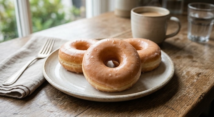 Three Glazed Doughnuts