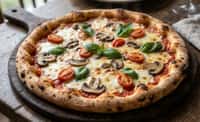Neapolitan-Style Mushroom, Cherry Tomato, and Mozzarella Pizza
