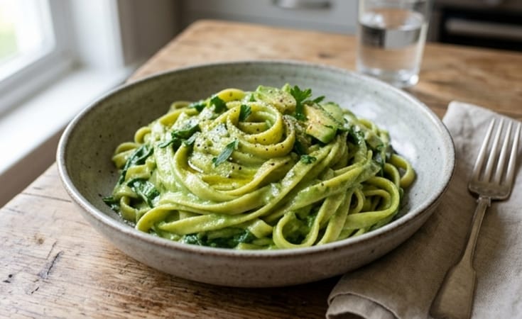 Creamy Avocado and Spinach Pasta