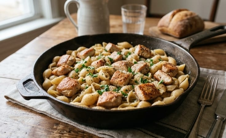 Golden Chicken Pasta Skillet