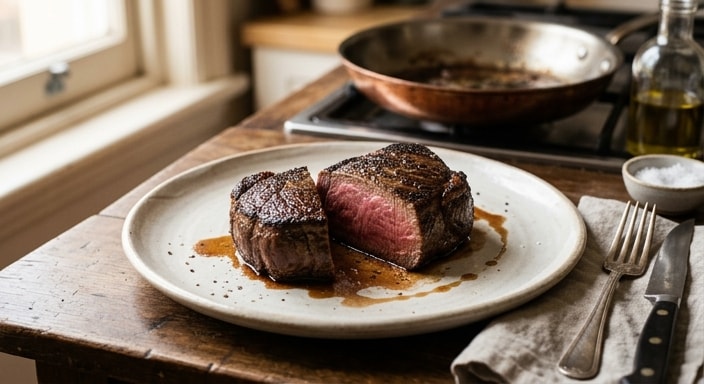 Seared Beef Portion with Natural Pan Jus