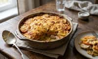 Cheesy Chicken, Sweet Potato and Potato Gratin