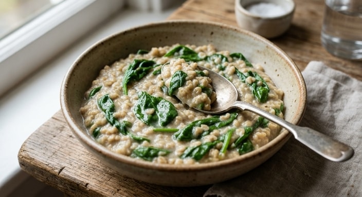 Savory Spinach Oat Bowl