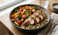 Harvest Grain Bowl with Seared Lean Protein and Warm Vegetables