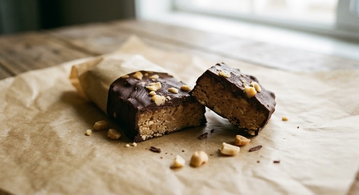 Chocolate-Coated Peanut Protein Bar