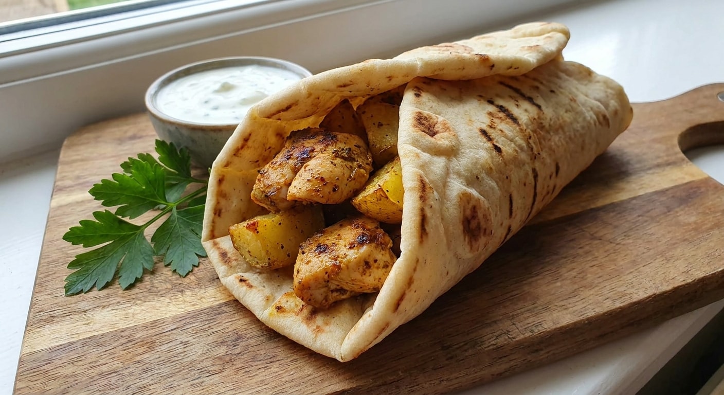 Chicken and Potato Pita Wrap