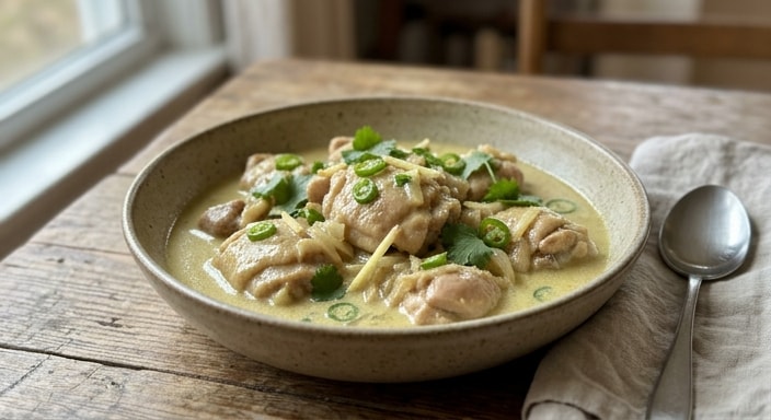 Coconut Chicken Curry with Green Chili and Ginger