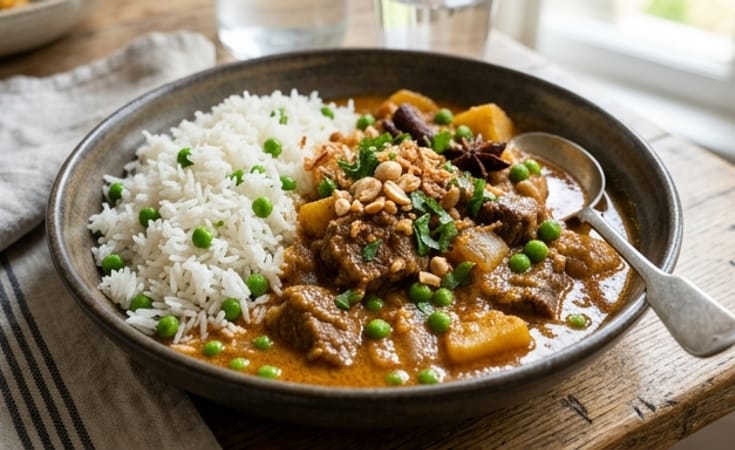 Massaman Curry with Basmati Rice and Peas
